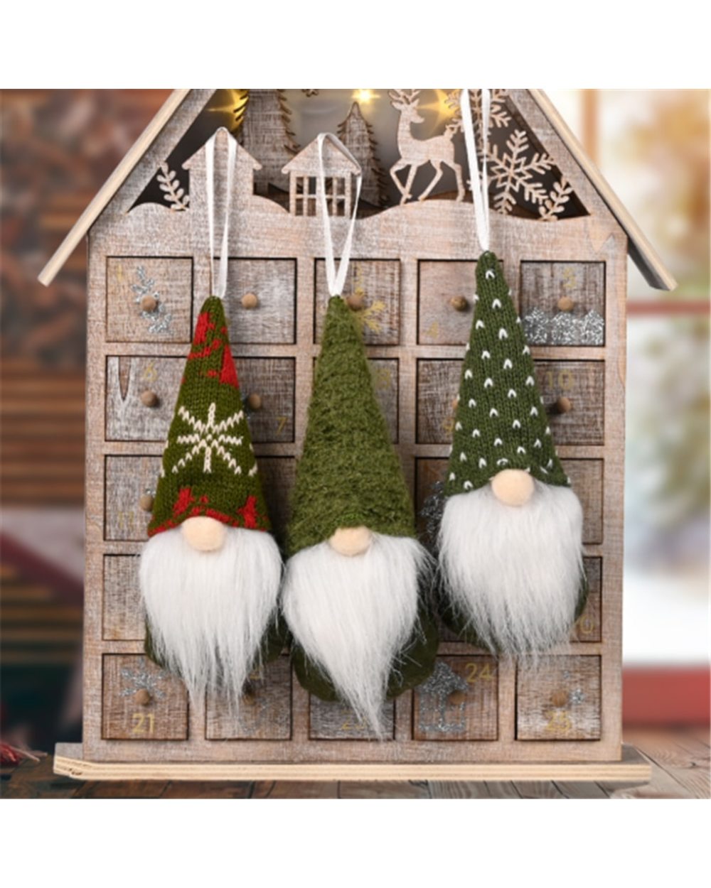 3pcs Forest Old Man Christmas Mini Doll Christmas Tree Pendant Xmas Decoration Gnome Doll Xmas Kids 2022 New Year Gifts front-2