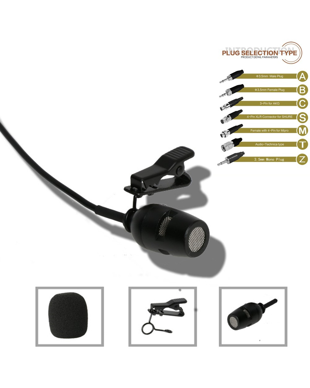 Buy Best Cardiod Lavalier Microphone 3.5mm Free Shipping front-0