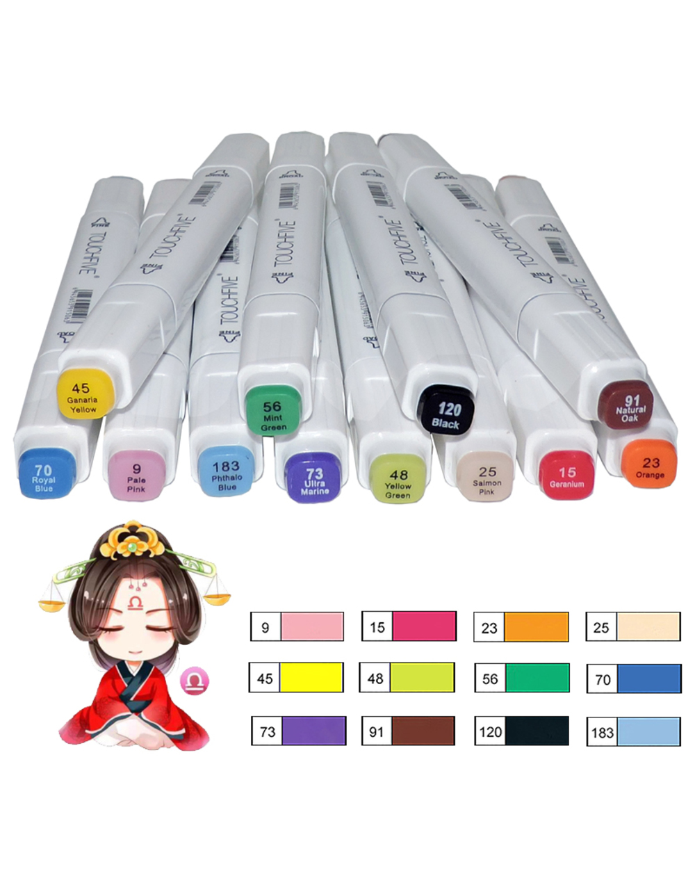 Sketch Art Marker Twin Tip Manga Animation Design Art Supplies For Painting Illustration 12/24/30 Colors Touchfive Art front-5