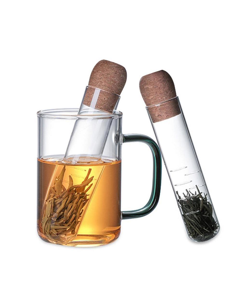 Glass Tea Infuser Creative Pipe Glass Design Tea Strainer front-0
