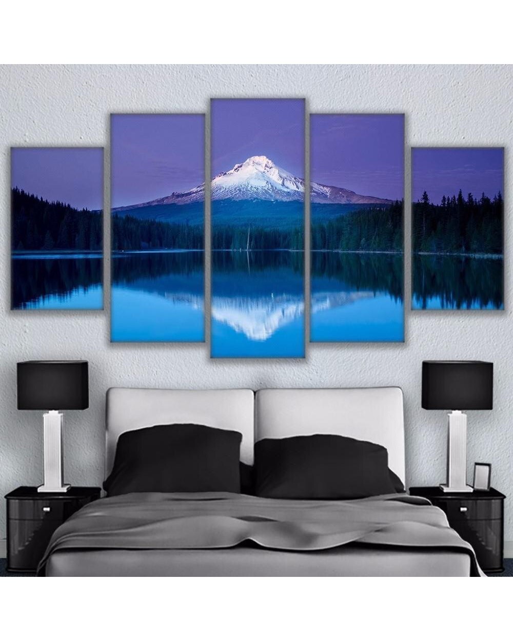 Mount Fuji Landscape Picture Print Nature 5 Panel Canvas Art Wall Decor front-0
