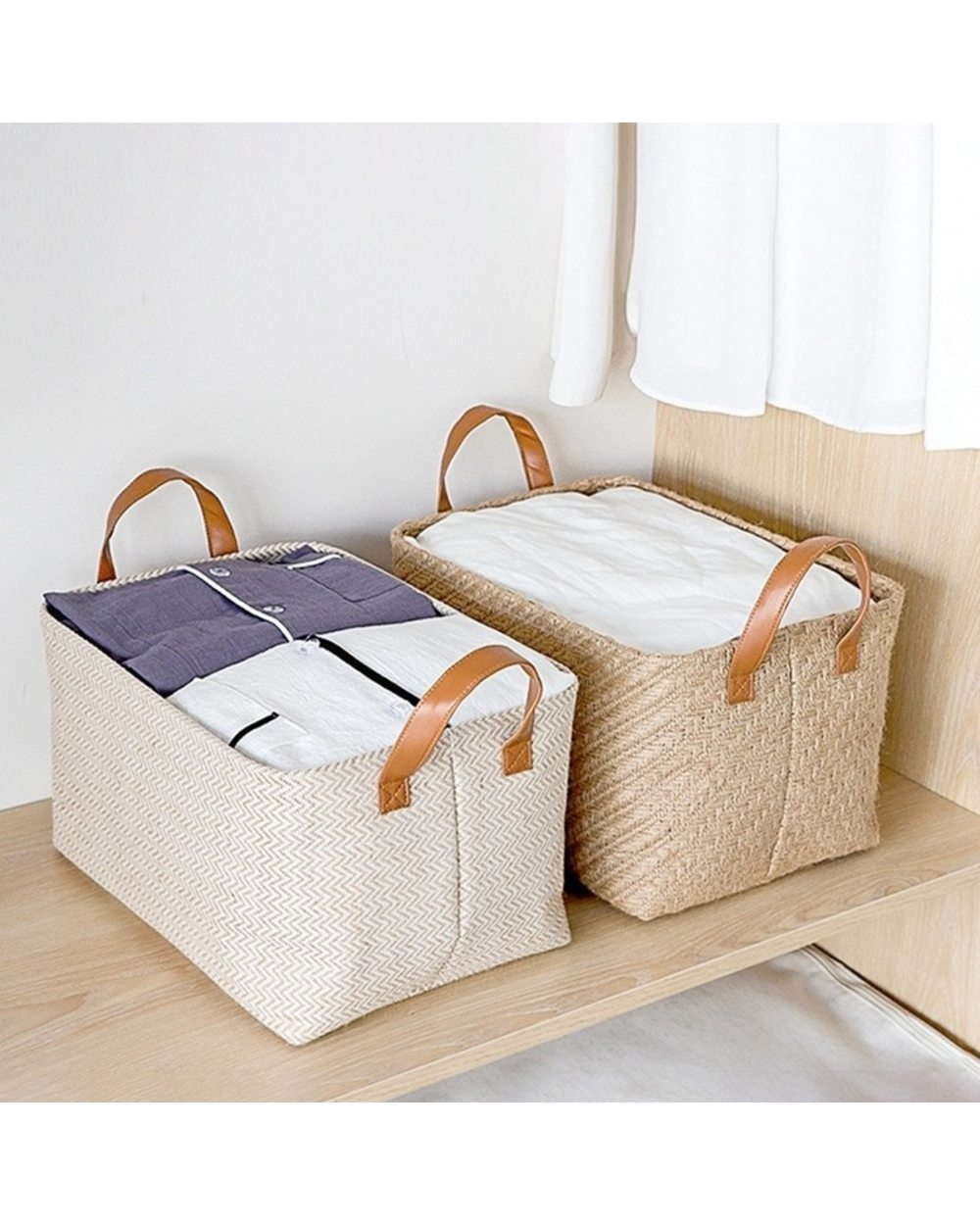 Eco Friendly Rectangular Jute Storage Baskets front-1
