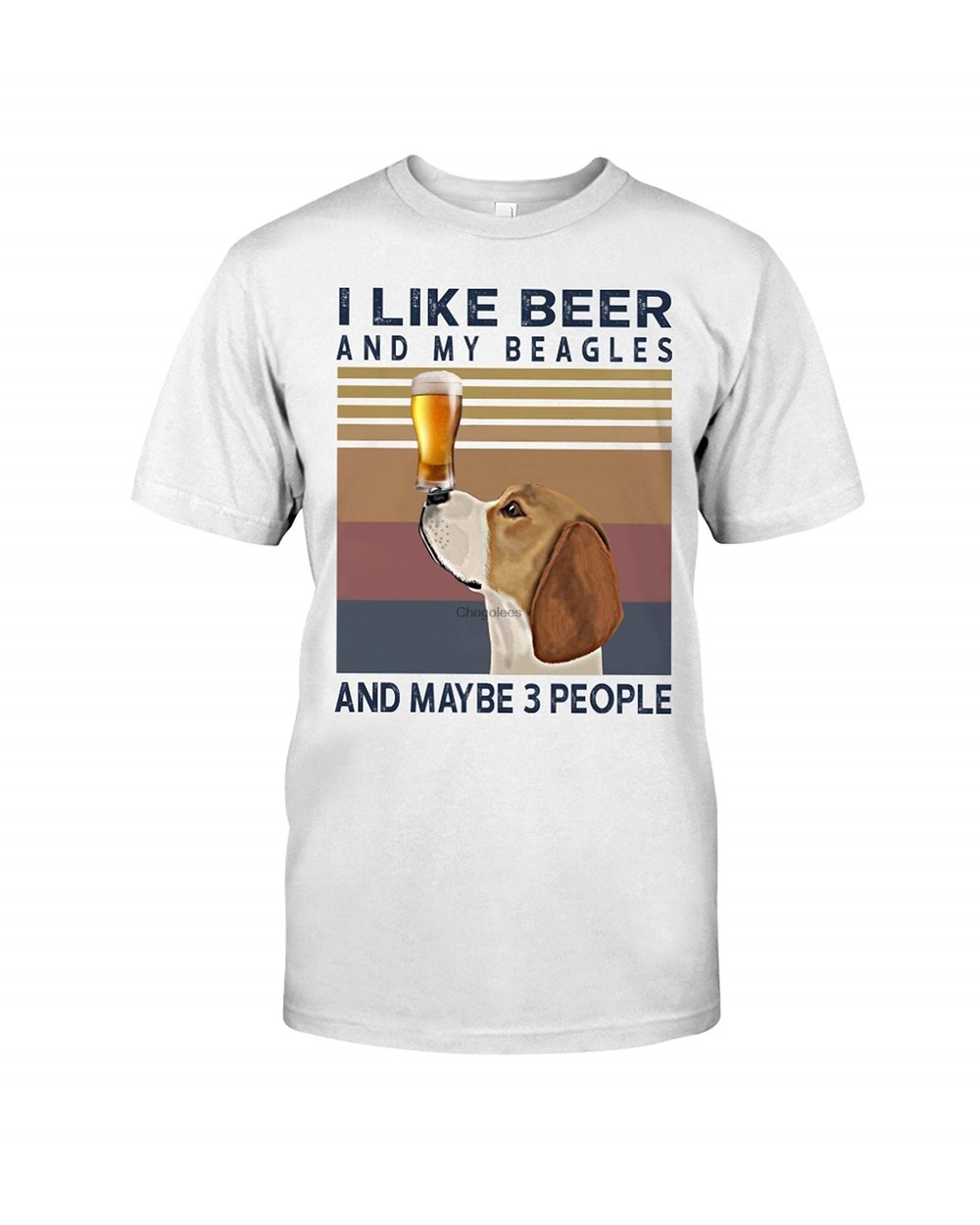 I Like Beer and My Beagles and Maybe 3 People Vintage Shirt Unisex T-Shirt front-0
