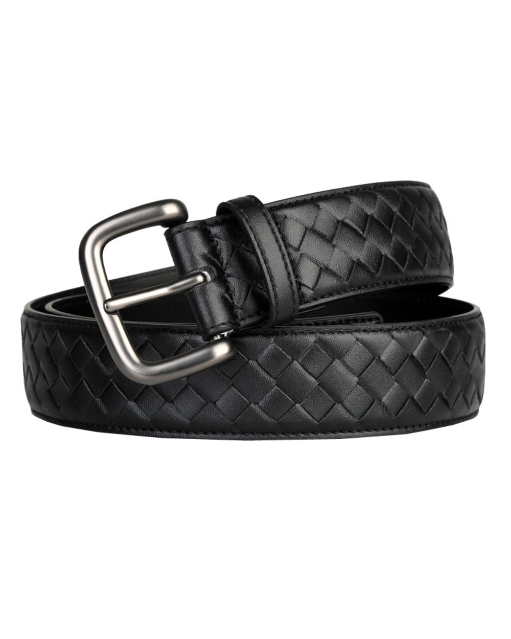 Western Hand Brided Black Coffee Blue Leather Pin Buckle Men Belt Fashion Jeans Causal Pants Belt front-0