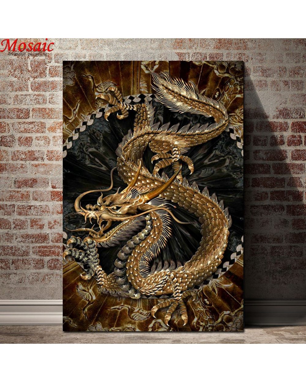Diamond Painting Gold Dragon Full Drill Square Embroidery Animal Cross Stitch Decor Gift front-0