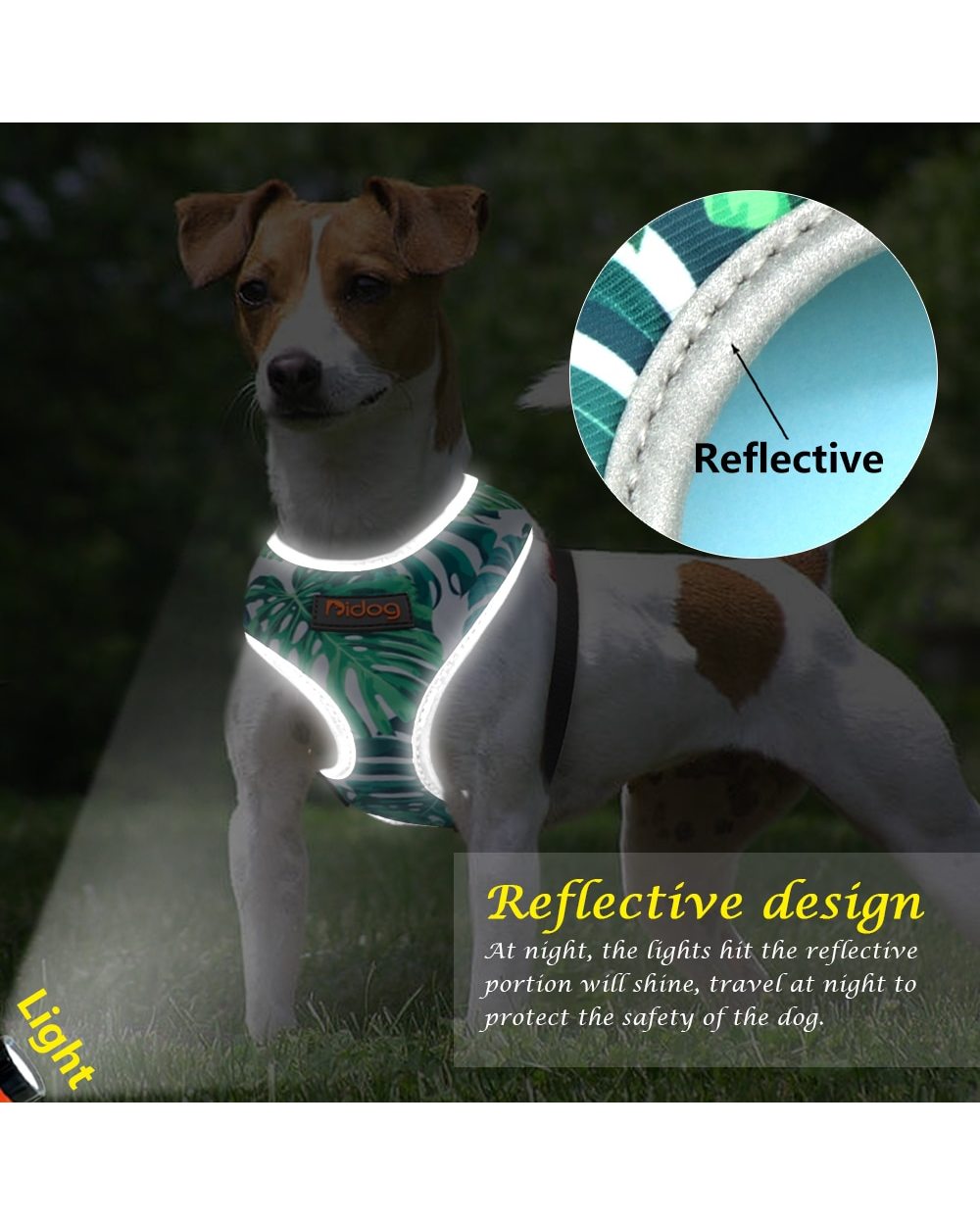 Breathable French Bulldog Harness Printed Reflective Dogs Harness Puppy Medium Dogs Cats Vest For Pug Walking Training front-1