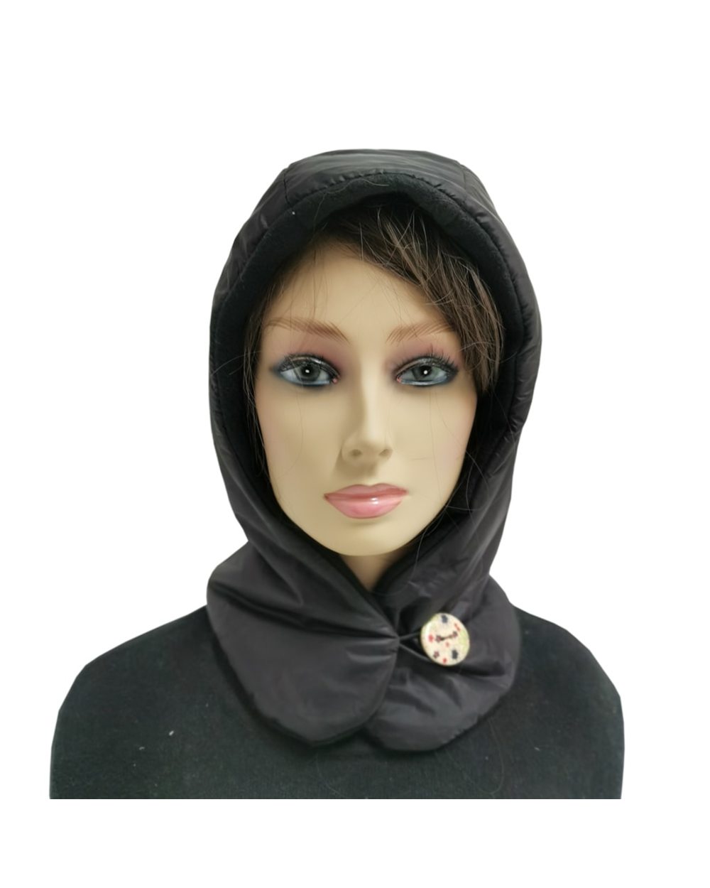Fashion Ultralight Outdoor Down Hat Women Waterproof Light Winter Puff Neck Warm Windproof Hood Ear Covering Cap front-0