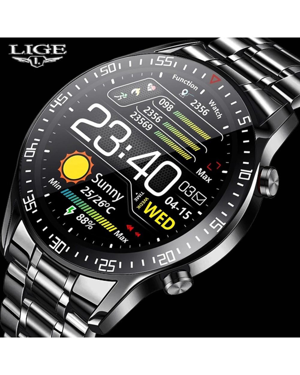 New Smart Watch Heart Rate Blood Pressure Information Reminder Sport Waterproof Smart Watch for Android IOS Phone front-0