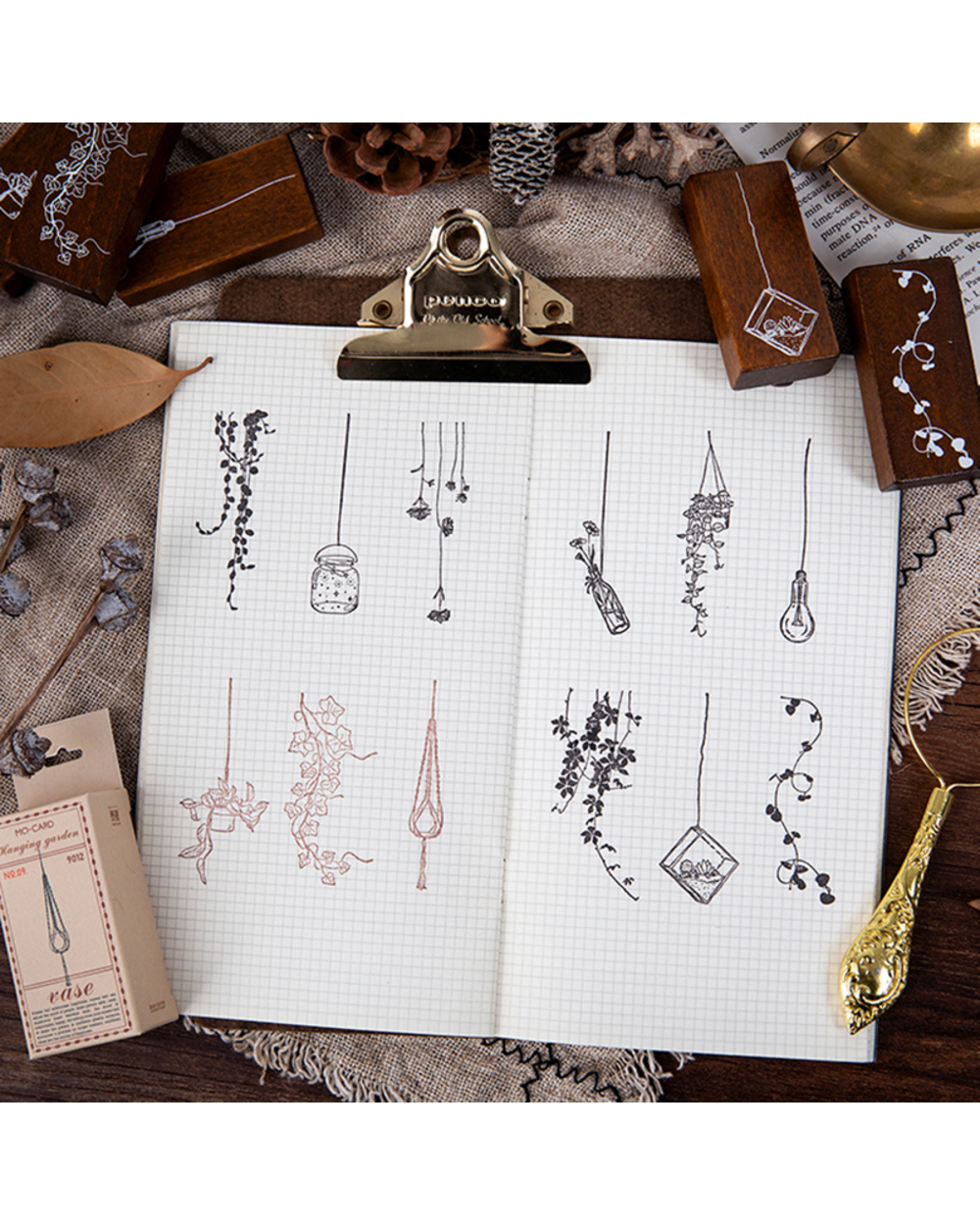 1Pc Vintage Leaf Vine Plant Flowers Bulb Stamp Diy Wooden Rubber Stamps For Stationery Scrapbooking Standard Stamp front-1
