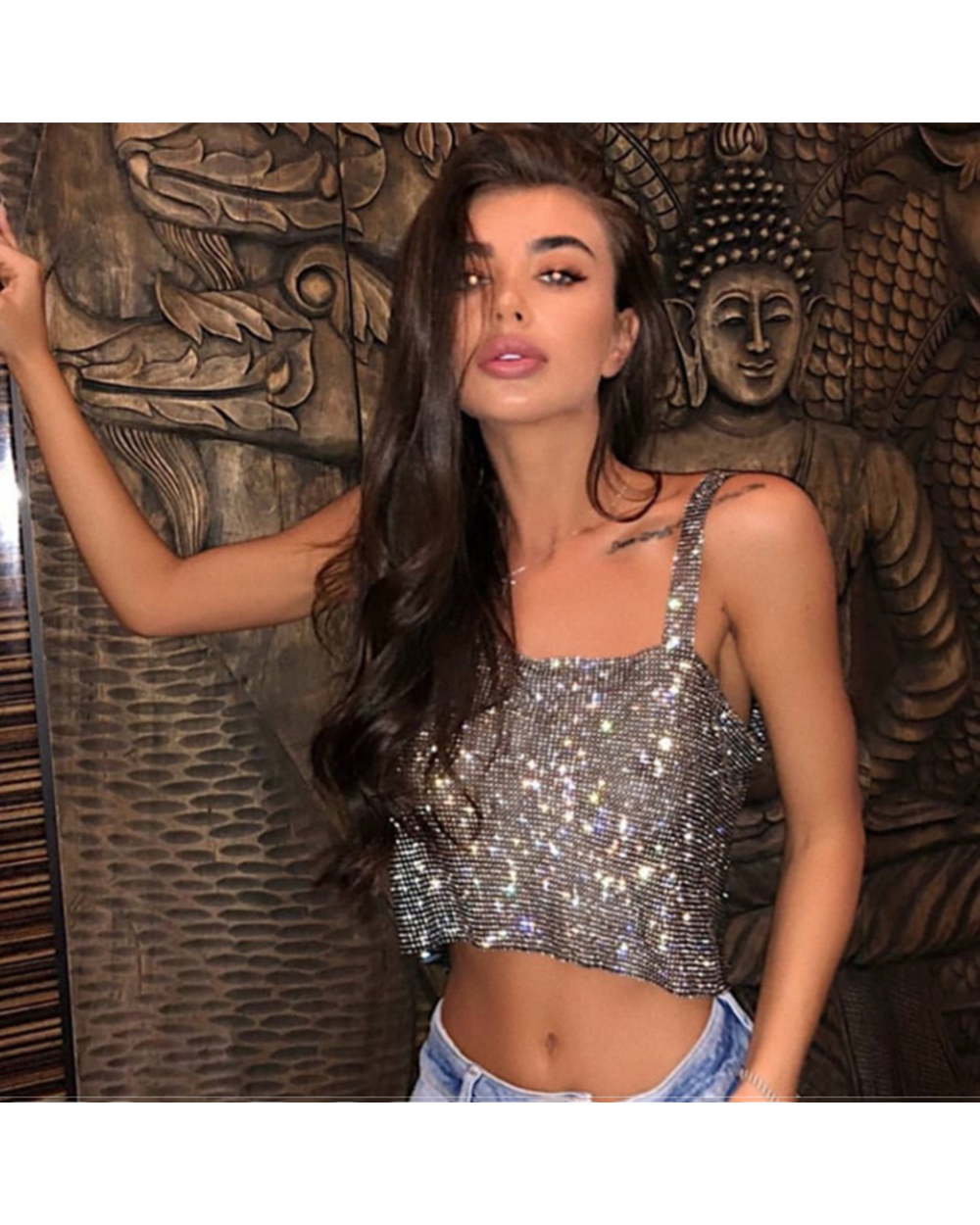 BLING RHINESTONES PARTY CROP TOP front-6