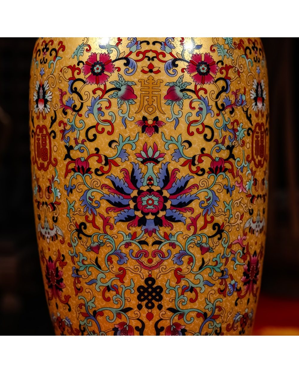 Luxury Antique Porcelain Enamel Floor Vase front-4