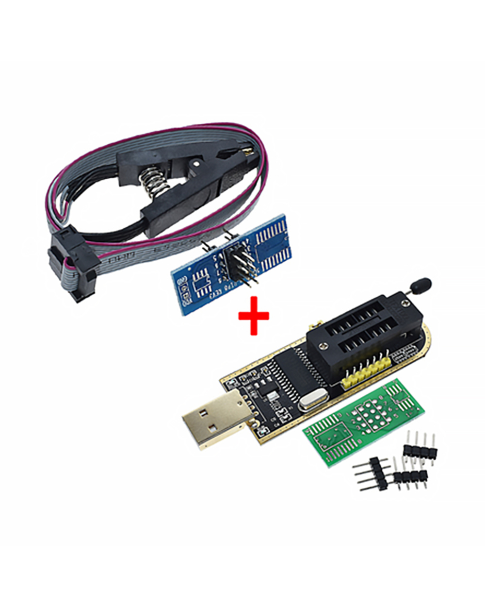 Ch341a Xtw100 24 25 Series Eeprom Flash Bios Ch341 Usb Programmer Module + Soic8 Sop8 Test Clip For Eeprom 93Cxx / 25Cx front-3