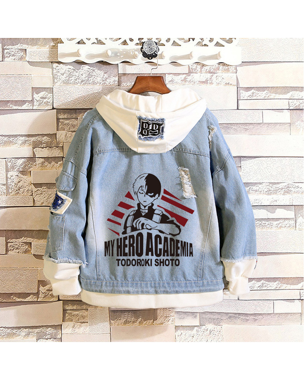 Diocos Boku No My Hero Academia Midoriya So Todoroki Cosplay Hoodies Costumes Men Women Denim Jacket Coat For Spring To front-4