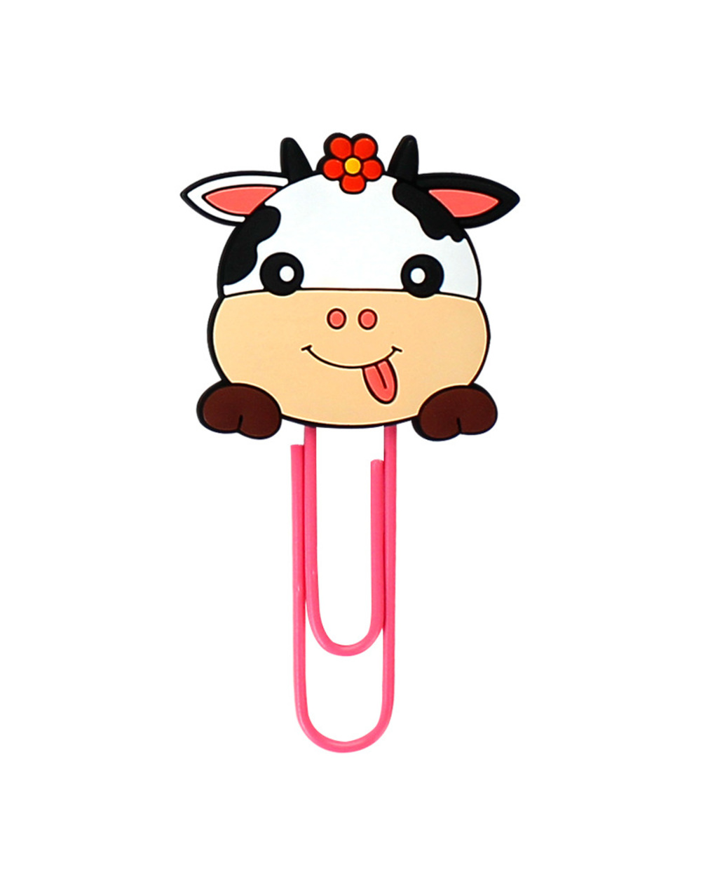 5 Pcs/Lot Cute Cartoon Animals Silicone Paper Clip Bookmark Index Teacher Gift Bookmarker Metal School Office Supply St front-4
