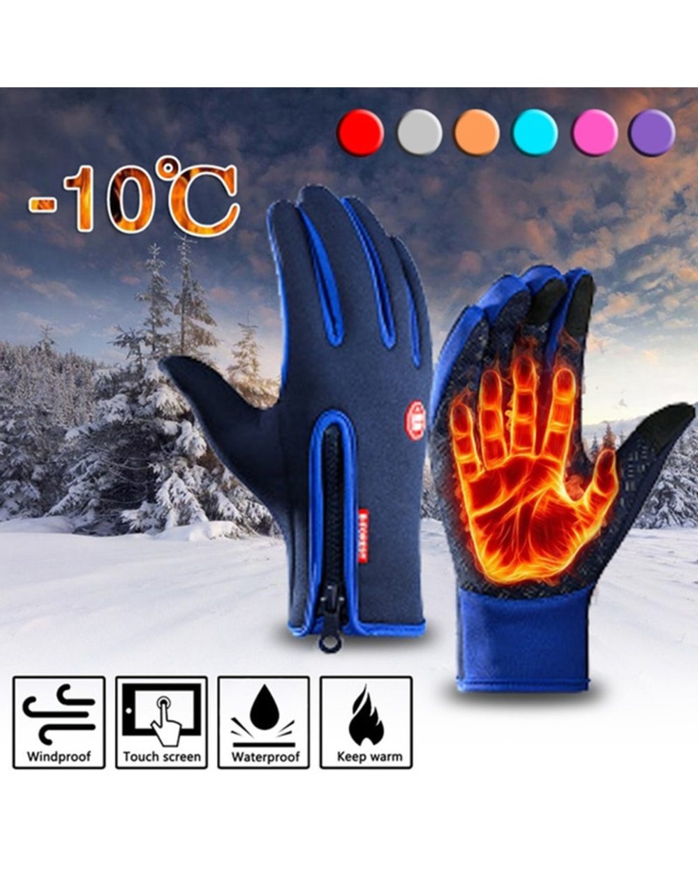 Winter Gloves - Unisex Premium Waterproof Touchscreen Winter Gloves front-2