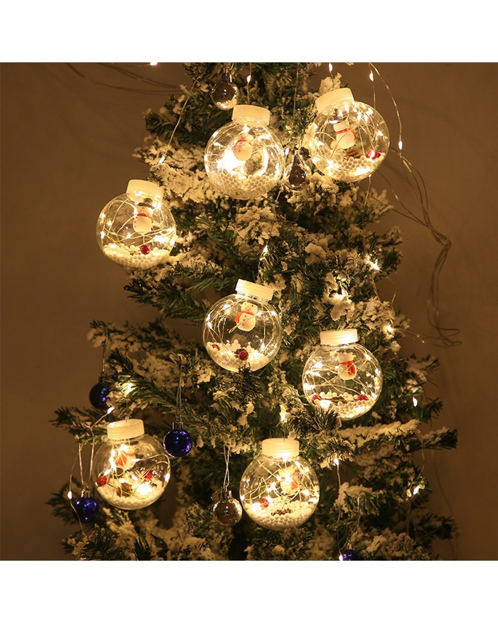 Set Santa Claus LED Curtain String Light Hanging Ball 2022 Christmas Decoration Led Lights Home Tree Decor Ornament front-5