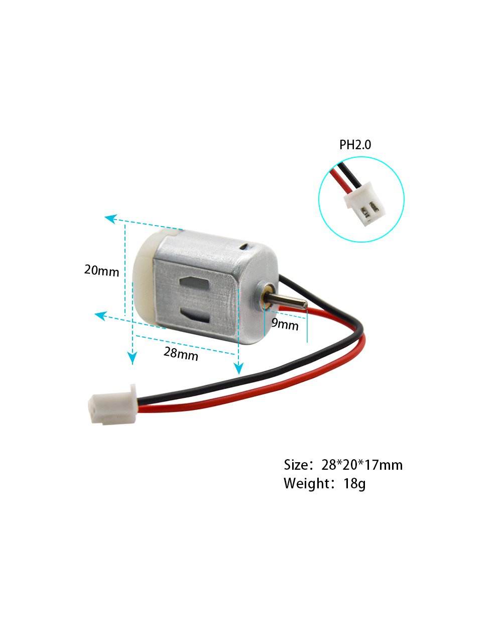 130 Small Motor Mini Dc Motor Micro Dc 5V Motor With Cable Ph2.0 Connector For Arduino Microbit Robot Diy Toys Smart front-4