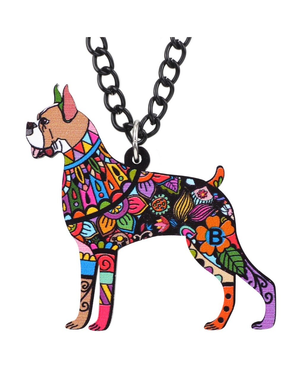 Boxer Dog Necklace Pendant Original Collar Chain front-1