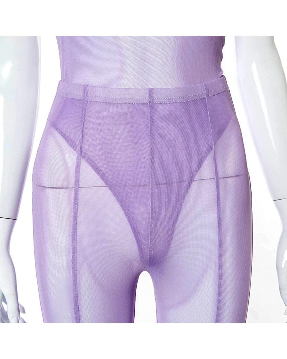ANJAMANOR Sexy Sheer Mesh Two Piece Pants Set for Ladies Club Outfits Leggings Bodysuits Womens Matching Sets Jumpsuit D front-5