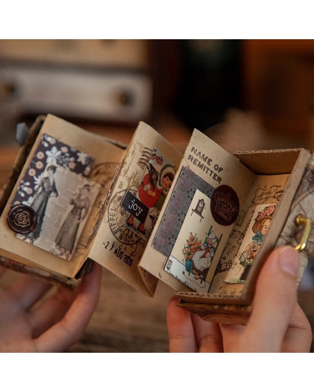 100pcs Aesthetic Vintage Paper Mini Book Kraft Cards For Scrapbooking & Journaling front-4