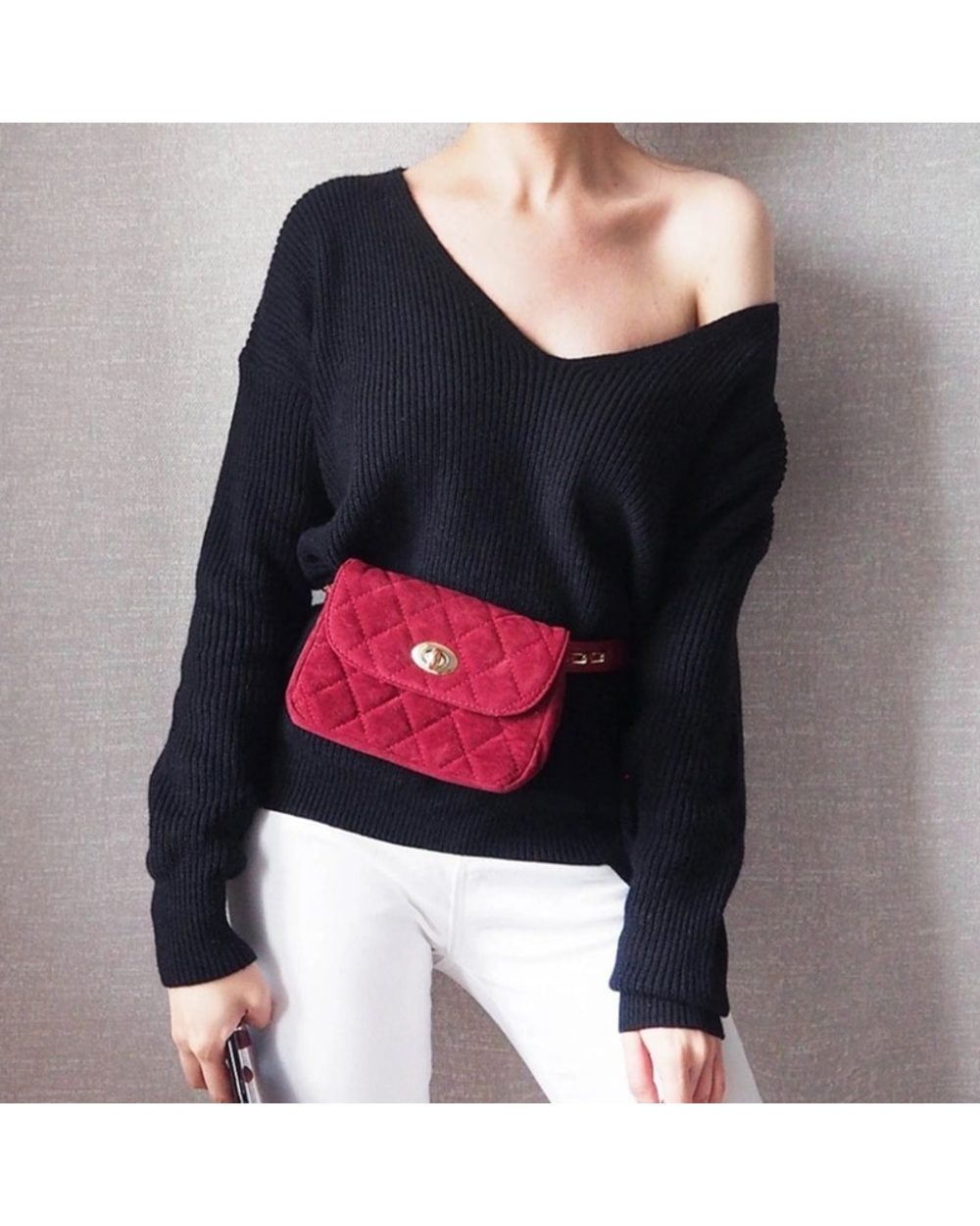 Colorfaith Women's Knitwear Sexy V-Neck Minimalist Tops Korean Irregular Hem Knitted Casual Sweaters front-3