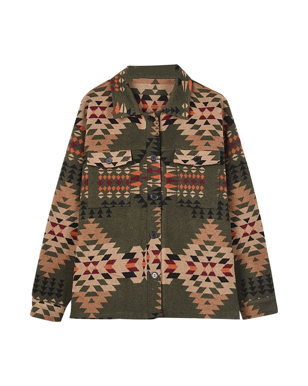Vintage Jackets Womens Loose Coat Winter Outwear Coats Female 2021 Native American Style front-1