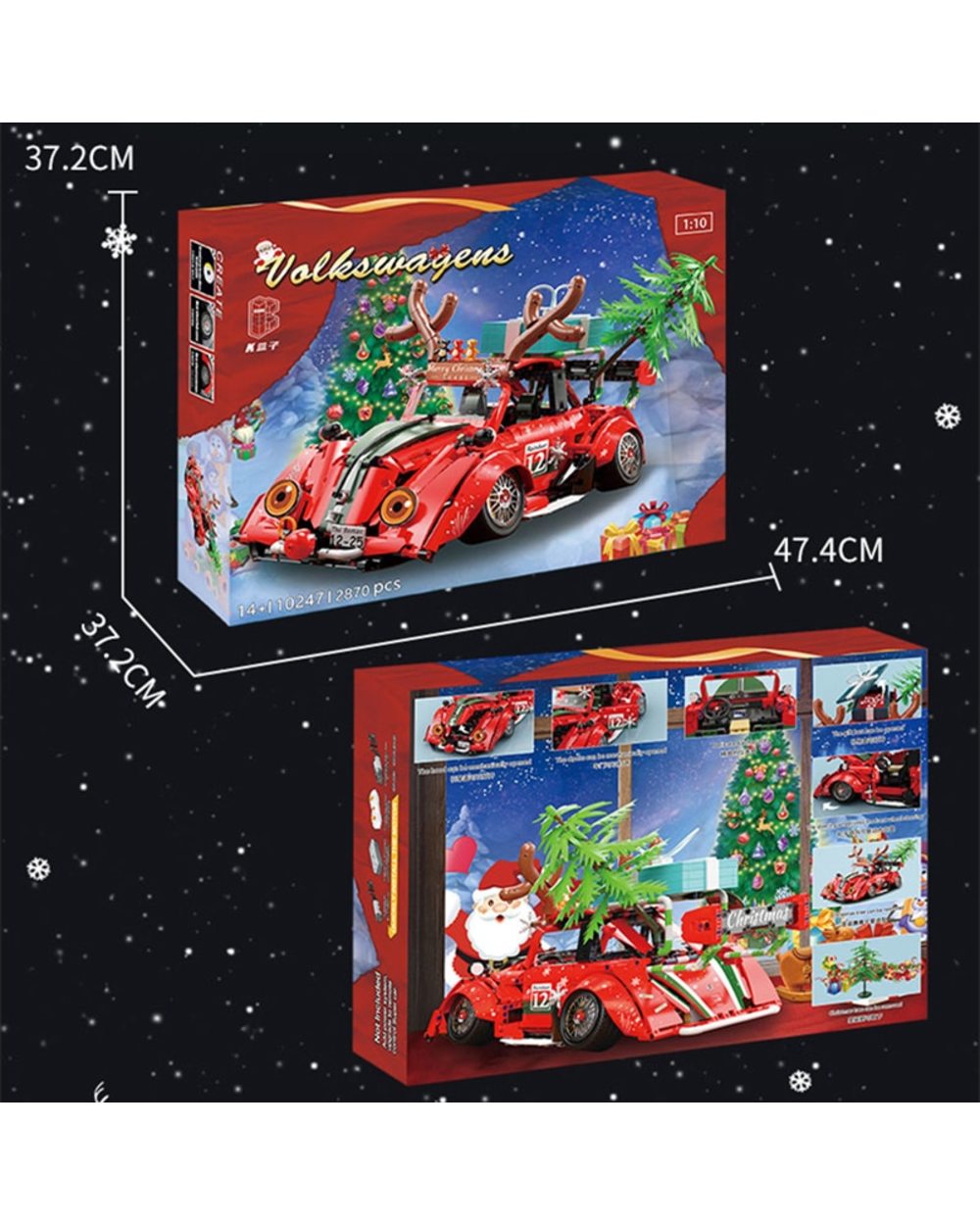 Christmas Beetle Car Model Building Blocks Brick Kids Toys New Year Gifts front-4
